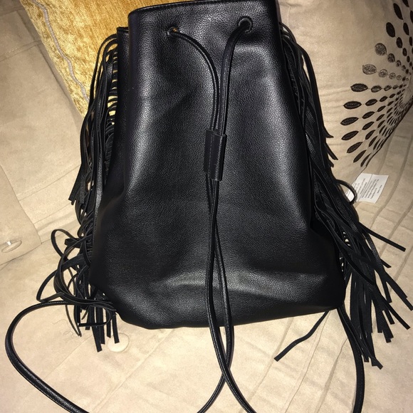 Victoria Secret Black Fringe Backpack - Picture 2 of 4